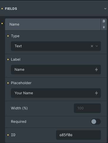 Bricks Builder form settings