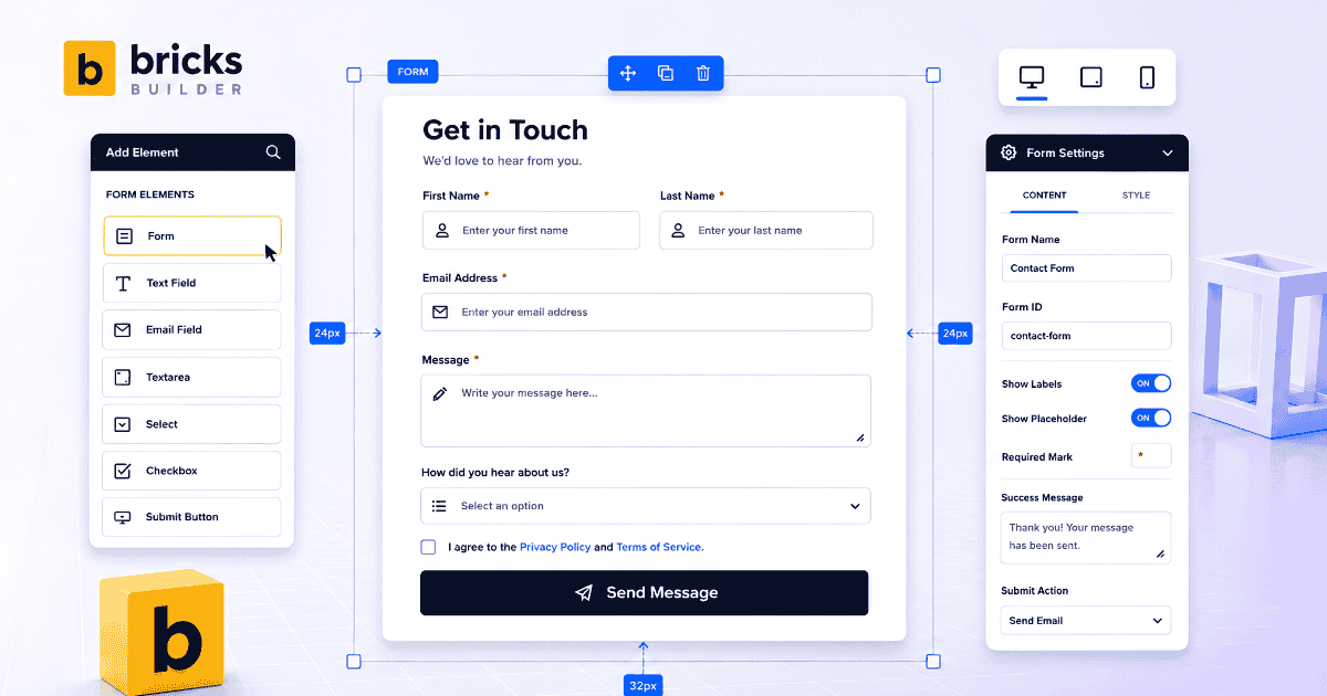 How to Build and Configure a Bricks Builder Form - Form Vibes